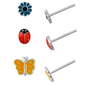 Sterling Silver 3 pc earring set for girls